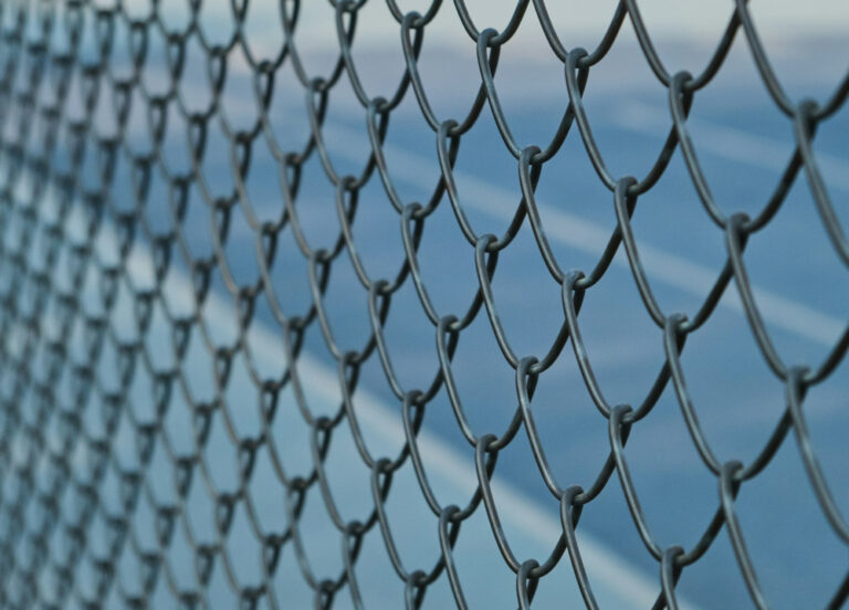 Close-up Of A Residential Chain Link Fence