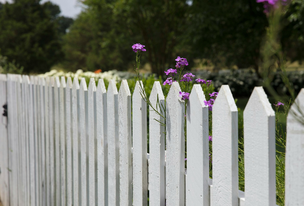 Close-up Of A White Residential Fence